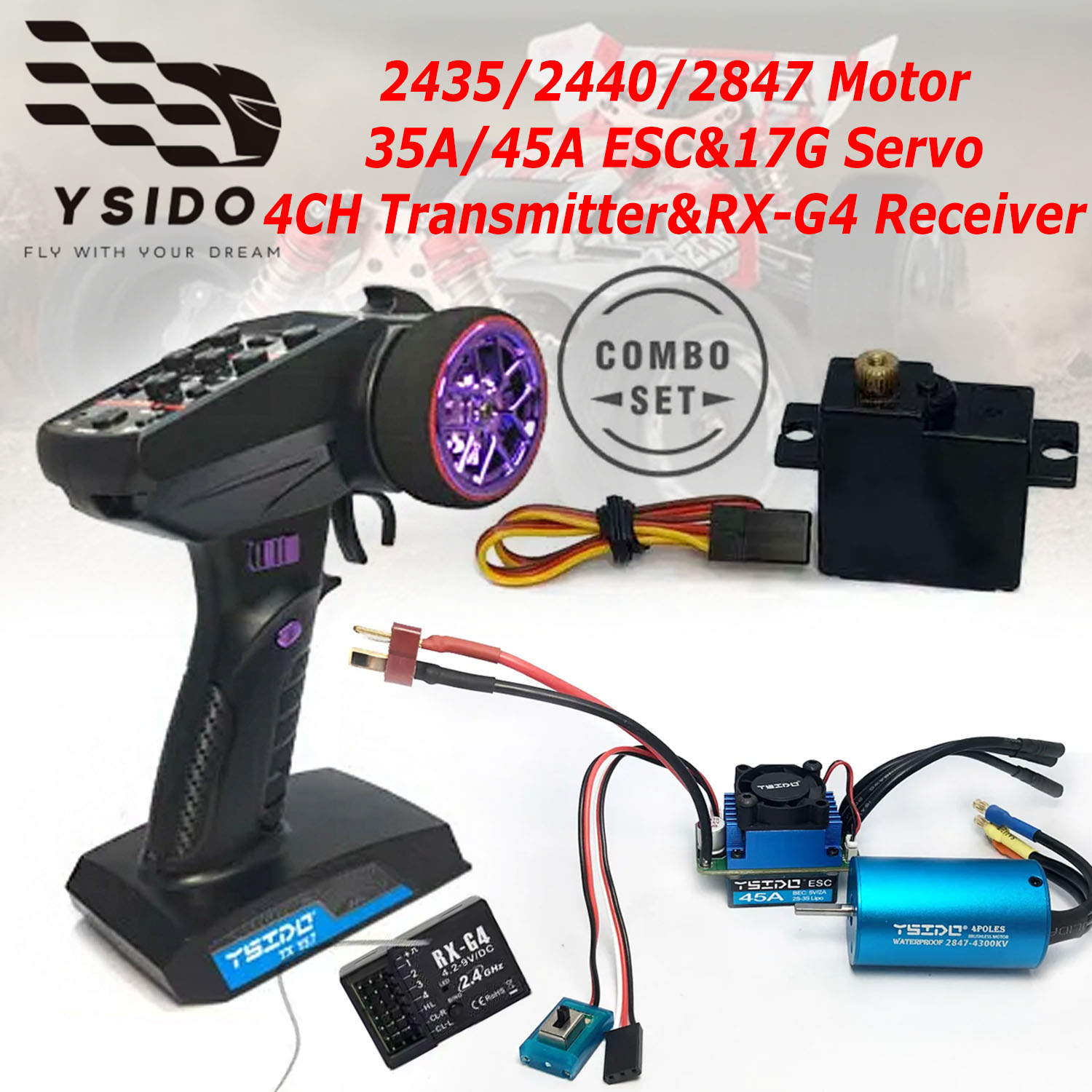 Rc Hobby Motor - YSIDO 브러시리스 콤보 업그레이드 키트 모터