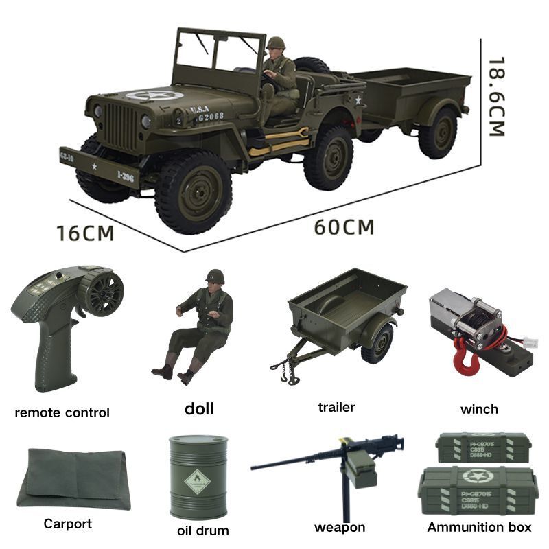 Rc Hobby Grade Truck - JJRC C8815 RC 자동차 1941 JEEP